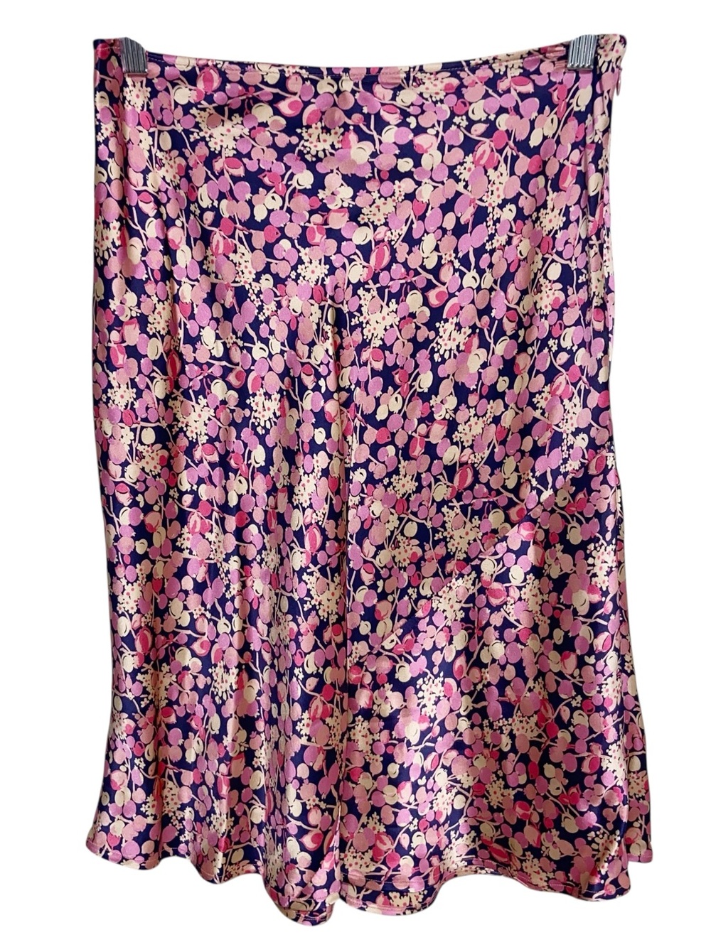 Jill Stuart Skirt Womens Size 2 Pink Floral 100% Silk USA Fairy Romantic Bias